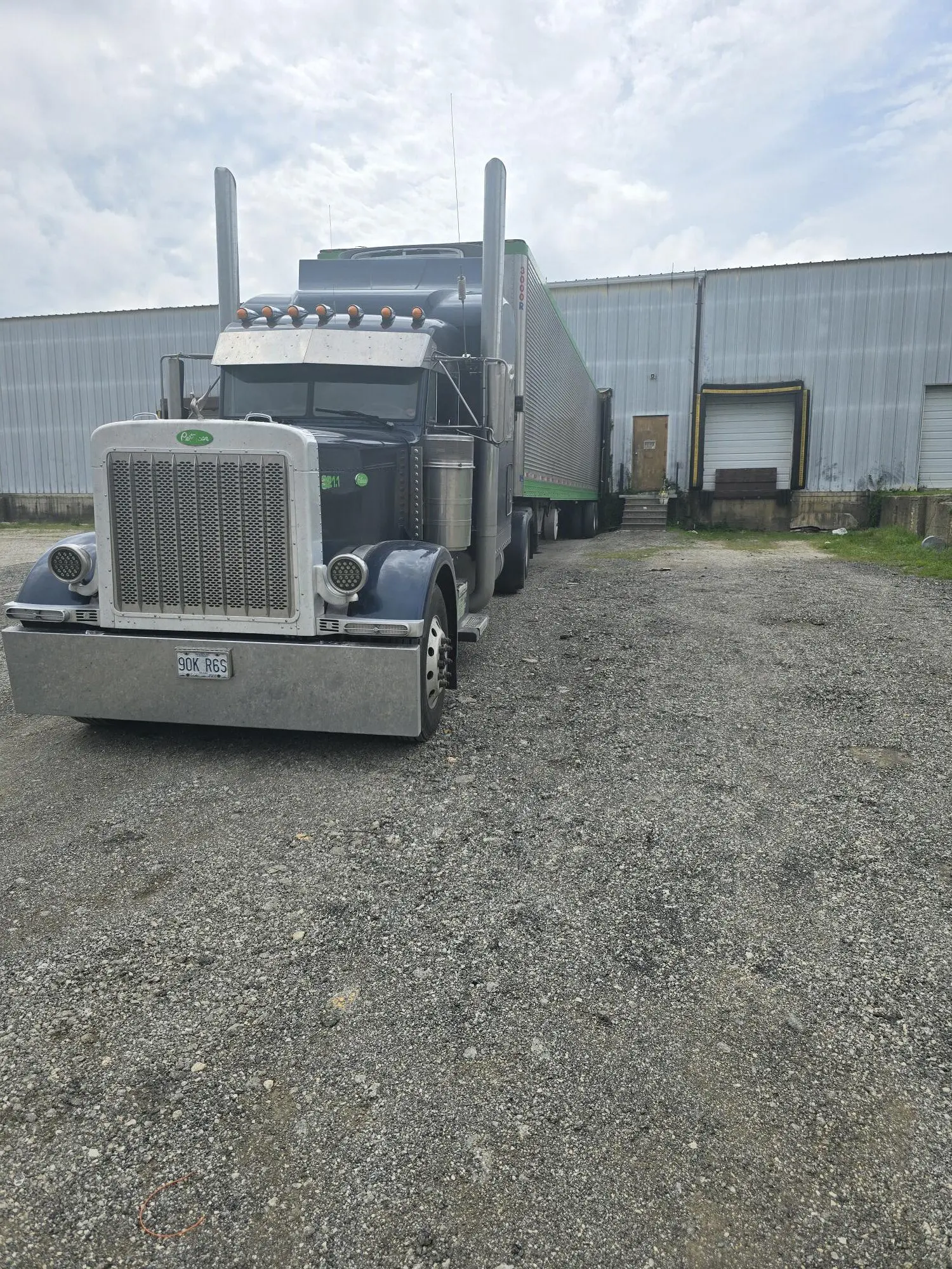 Classic truck parked at warehouse